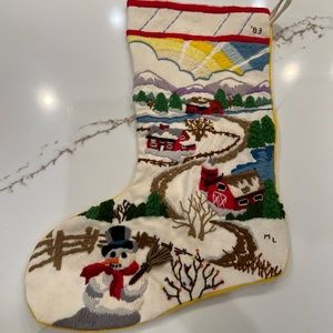 Vintage Crewel Stocking